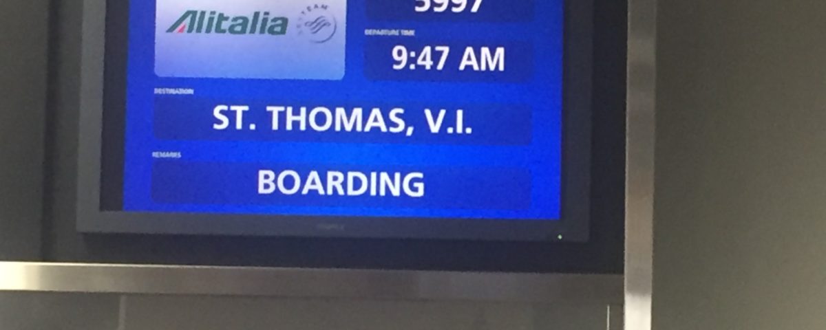 boarding flight to st thomas