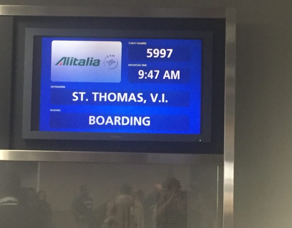 boarding flight to st thomas